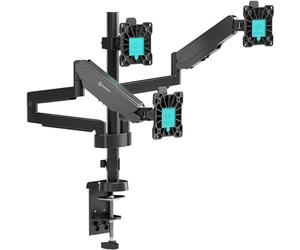 ONKRON Support Ecran PC 3 Ecran 13-32 Pouces, Support Triple Ecran Poids de 8 kg Chacun, Bras Ecran PC 3 Ecrans VESA 75x75 & VESA 100x100, Bras Articulé pour Écran Bureau Plein Mouvement Noir G280-B