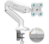 ONKRON Bras Articulé Écran PC pour 13-32 Pouces Moniteur, Support Ecran PC Bureau Poids jusqu'à 8 kg - Pied Ecran PC avec VESA 75x75 & VESA 100x100 mm/Bras Support Ecran Gaz Ressort G80-W Blanc