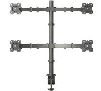 ONKRON Support Ecran PC Bureau 13-32 Pouces Bras pour Ecran PC 4 Bras d'Écran de 8 kg (x4) Porte Ecran PC VESA 75x75 VESA 100x100 Support Écran PC Pied Ecran PC Bras Articulé Écran PC Noir D421E-B