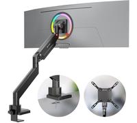 ONKRON Support Ecran PC de 17"" - 57"", Bras Articulé Écran de 27 kg - Gaz Ressort VESA 75x75-200x200/Support Moniteur PC G130-B Noir