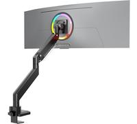 Bras Articulé Ecran PC et TV 17-57 Pouces, jusqu'à 27 kg, VESA 75x75 à 200x200, Inclinable Pivotant Rotatif G130-B Noir