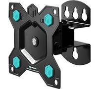 ONKRON Support Mural TV 10-35, Accroche TV Rotation 360, Poids 20 kg - VESA 75x75 & 100x100, Support TV Inclinable Pivotant R3-B Noir Noir G