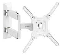ONKRON Support Mural TV Blanc 32-65, jusqu'à 35 kg, VESA 100x100 à 400x400, Bras Articulé Orientable Inclinable Pivotant M4-W Blanc Blanc G