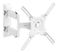 ONKRON Support Mural TV Blanc pour 32-65 Pouces Ecran & TV, Fixation Murale TV de 35 kg - Bras TV Mural Articulé VESA 100x100 - VESA 400x400/Support TV Orientable et Inclinable Pivotant M4-W Blanc