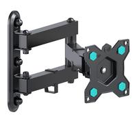 ONKRON Support Mural TV et Moniteur pour 10-35 Pouces jusqu'a 20 kg, Bras TV Mural Articulé VESA 75x75 & 100x100, Accroche Television Murale, Support TV Mural Orientable Inclinable Pivotant Noir R4-B