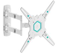 ONKRON Support Mural TV Orientable 32"-65", 35 kg, Max VESA 400x400, M4-W | Support TV mural articulé, Inclinable -8°/+5°, Pivotant 180°, bras télé, gestion des câbles, fixation murale réglable, blanc