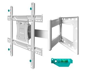 ONKRON Support Mural TV Orientable et Inclinable 40-75 Pouces, Support TV Mural 68 kg, Accroche Television Murale VESA 100x100-600x400, Fixation Murale TV, Bras Télé Longue Portée Blanc M7L-W