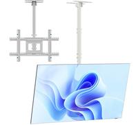 ONKRON Support TV Plafond Blanc 32-80 Pouces, jusqu'à 68 kg, VESA 100x100 à 600x400, Inclinable Pivotant N1L-W Blanc Blanc G