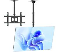 ONKRON Support Plafond TV pour 32-80 Pouces, Bras Articulé TV Plafond Poids de 68.2 kg, Support Mural TV Plafond VESA 100x100-600x400, Bras Television Mural & Plafond Telescopique Noir N1L-B