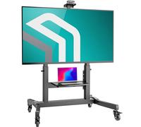 ONKRON Support TV Mobile avec roulettes pour 50” - 100”, Pied TV Universel Charge Max 130 kg, Support Television sur Pied VESA 200x200-1000x600 mm, Chariot Tele Inclinable Noir TS1991-B