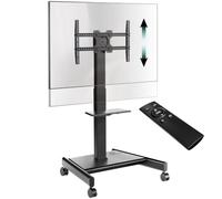ONKRON Support TV Motorisé 43-75 Pouces, 65 kg, Max VESA 600x400, TS1552E-B | Support TV électrique, rotatif 90°, inclinable, télécommande jusqu’à 10 m, hauteur réglable, réunions & formations, noir