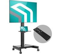 Support TV Motorisé Mobile pour 43"-75" max 70 kg, Support TV sur Pied avec Roulettes max VESA 600x400, Hauteur Réglable Noir TS1552E-B