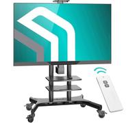 ONKRON Support TV Motorisé pour 50-86 Pouces, Support Télé Mobile Électrique Charge Max de 105,9 kg, Support TV sur Pied Roulette VESA 200x200-800x500, Chariot Tele Hauteur Reglable Noir TS1881E-B