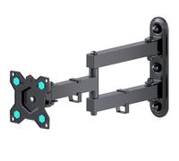 ONKRON Support Mural TV pour 10-35 Pouces TV, Bras TV Mural Articulé Poids de 20 kg - Accroche TV Mural Universel VESA 75x75-100x100/Support Mural TV Orientable et Inclinable Pivotant R4-B Noir