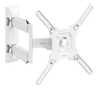ONKRON Support TV Mural Orientable 32"-65", 35 kg, Max VESA 400x400, M4-W | Bras TV articulé, pivotement à 180°, inclinable, acier robuste, gestion des câbles, salon, chambre, bureau & cuisine, blanc