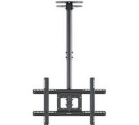 ONKRON Support TV Plafond 32-80, jusqu'à 68 kg, VESA 100x100 à 600x400, Telescopique, Inclinable Pivotant N2L-B Noir Noir G