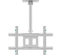 ONKRON Support Plafond TV pour 32-80" TV, Bras Articulé TV Plafond Poids de 68 kg - Support TV Telescopique Plafond VESA 100x100-600x400/Support Television Plafond Pivotant Inclinable N1L-W Blanc