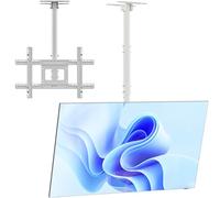 ONKRON Support TV Plafond Blanc pour 32-80 Pouces TV & Ecran, Support Television Plafond de 68 kg - Bras Articule TV Plafond VESA 100x100-600x400/Plafond Support TV Inclinable Pivotant N1L-W Blanc