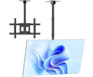 ONKRON Support TV Plafond pour 32-80 Pouces, Bras Articulé TV Poids de 68.2 kg, Support Mural TV Plafond VESA 100x100-600x400, Bras Television Mural & Plafond Telescopique Noir N1L-B