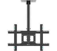 ONKRON Support TV Plafond Telescopique 32-80, jusqu'à 68 kg, VESA 100x100 à 600x400, Inclinable Pivotant N1L-B Noir Noir G