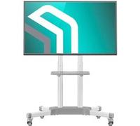 Support TV Roulettes Blanc pour 32 - 65 Pouces TV, Meuble TV sur Roulettes Blanc de 45,5 kg - Ecran sur Pied Mobile VESA 100x100 - 600x400, TS1351-W