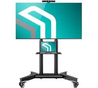 ONKRON Support TV Roulettes pour 32-75, jusqu'à 50 kg, VESA 200x200 à 600x400, Pied Mobile Hauteur Réglable TS1571-B Noir Noir G