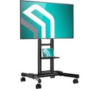 Support TV Roulettes pour 43-75 pouces, max 70 kg, VESA 600x400, Pied TV Roulette Mobile Hauteur Réglable Noir TS1551-B