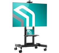 ONKRON Support TV Roulettes pour Ecran 50-86, jusqu'à 90,9 kg, Pid pour TV Max VESA 800x500-TV Chariot à Roulettes Réglable en Hauteur TS1881-B Noir Noir G