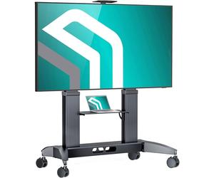 ONKRON Support TV roulettes pour 70-110 Pouces, Support TV sur Pied Mobile Charge Max 145 kg, Tele Portable sur Pied VESA 200x200-1000x600, Chariot Télévision Roulant Hauteur Réglable Noir TS2821-B