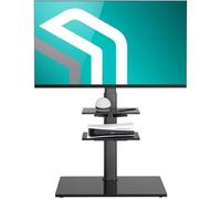 ONKRON Pied Support TV Universel pour 32" - 65" TV, Pied TV avec Etagere Poids de 30 kg - Support TV sur Pied Pivotant VESA 100x100 - VESA 600x400/Pied pour Television Hauteur Réglable TS5550-B Noir
