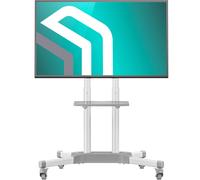 Support TV Roulettes Blanc pour 32 - 65 Pouces TV, Meuble TV sur Roulettes Blanc de 45,5 kg - Ecran sur Pied Mobile VESA 100x100 - 600x400, TS1351-W