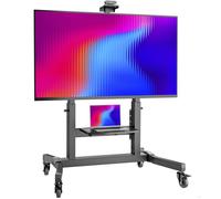 ONKRON Support TV sur roulettes 50-100"", jusqu’à 130 kg, VESA 200x200-1000x600, Hauteur réglable, Pied TV Inclinable TS1991-B Noir