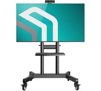 Support TV Roulettes pour 50 - 90 Ecran & TV, Pied TV sur Roulette Hauteur Réglable jusqu'à 90 kg, VESA 200x200 - 800x600 mm/ TS1891-B Noir