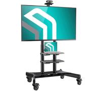 ONKRON Support TV sur roulettes pour 50""-86"", Meuble TV sur Pied Mobile Poids 90,9 kg - VESA 800x500 Hauteur Réglable TS1881-B Noir