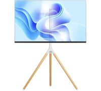 ONKRON Trépied TV Bois Blanc pour 32-65"", Pied TV Universel 35 kg, VESA 100x100-400x400, Hauteur Réglable, Pivotement 180° TS1220-W
