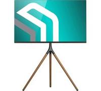 ONKRON Trépied TV en Bois pour Écran 32-65 Pouces, Support TV Pivotant jusqu'à 35 kg - Hauteur Réglable, VESA 400x400 TS1220-B Noir Noir G