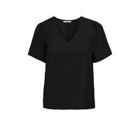 ONLALMA Life Poly S/S Col en V Top Solid, Noir, L