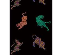 ONLALMA Life VIS S/S Col V Top AOP, Noir/Orange : 586 Swirl Tiger, XL