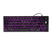 Onlan Clavier Gamer Compact CA-50 - TKL 60% - 65 Touches - Rétro-Éclairage LED Violet - USB - Anti-ghosthing - Molette Multimédia