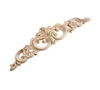 Onlayscarving Sculpture sur bois naturel Bande de décalcomanie de meubles non peinte Moulures en bois vintage Décoration de la maison Appliques 3D 30 x 7 cm