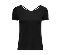 ONLBERA BACK LACE UP S/S TOP JRS NOOS, Noir , L