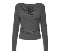 ONLY Onlfree L/S Structure Boatneck Top JRS Haut, Gris foncé, XL Femme