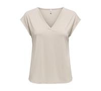 Onlfree Life S/S Mod.V-Neck Top JRS Noos, Pumice Stone, S
