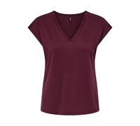 Onlfree Life S/S Mod.V-Neck Top JRS Noos, Tawny Port, M