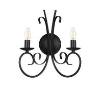 ONLI 4885/AP2N Applique Pompei 2 lumières, noir, noir