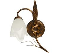 ONLI - Applique murale en métal marron avec nuances dorées et verre blanc satiné