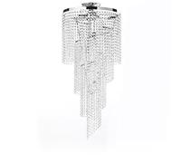 ONLI Hélica Lustre/Plafonnier de Plafond Cascade de Cristaux et Monture en Métal, Chromé, Diam 35 cm