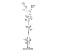 ONLI - Lampadaire 3 bras en métal blanc avec nuances argent. Abat-jours en verre blanc satiné
