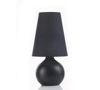 ONLI Lampe de table couleur noire avec base en céramique et abat-jour cône en tissu