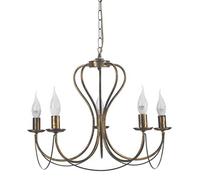 ONLI - lustre 5 bras en métal marron avec nuances dorées